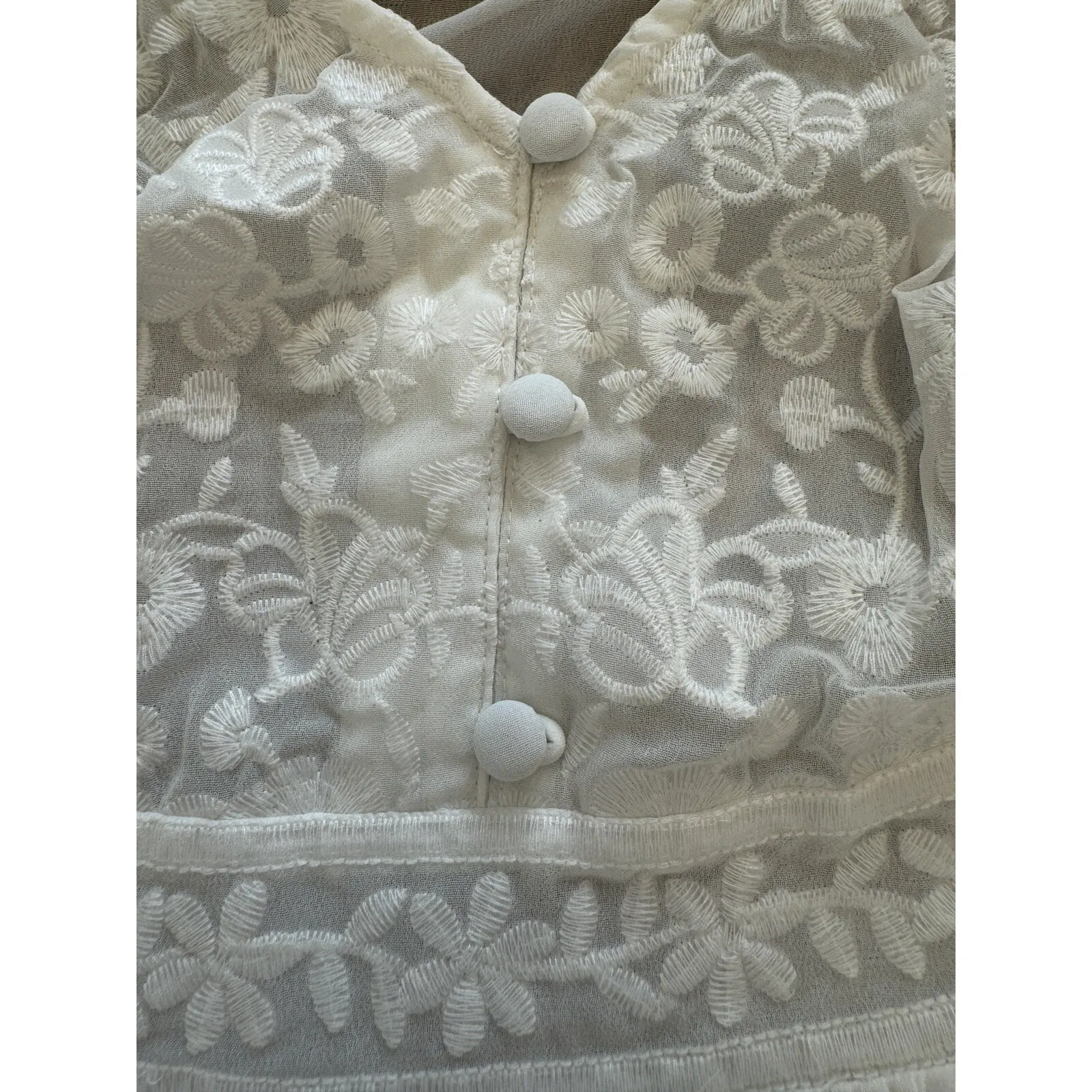 NWT Torrid White Embroidered Peplum Top -‎ Country Concert Size 0 Size 12 Sheer - Image 9