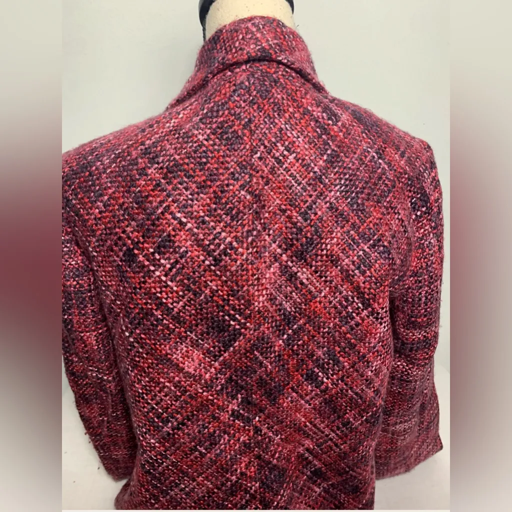 Chicos Ruffle Front Woven Blazer Jacket Size 1 - Image 2