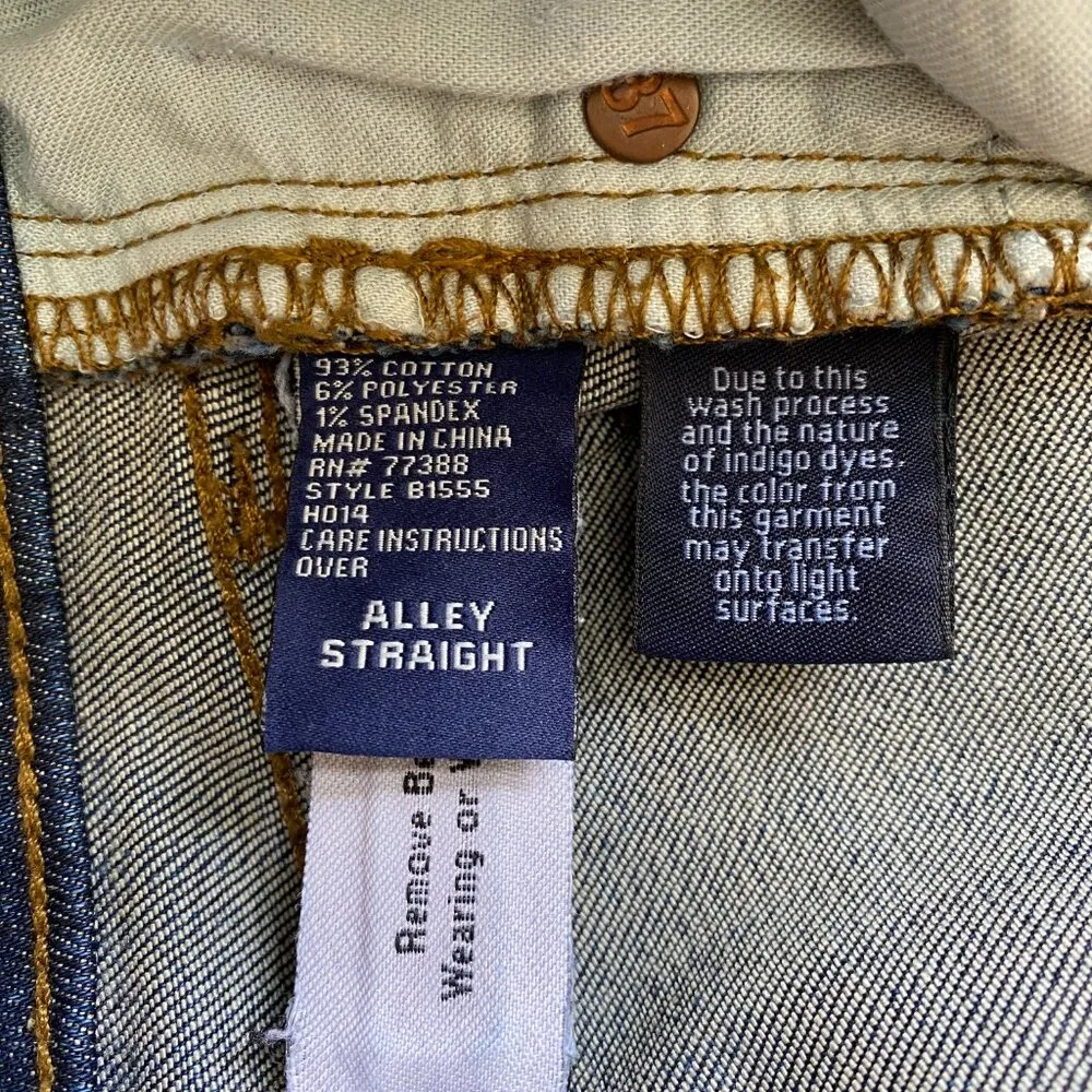 Madewell Alley Straight Jeans Women's Size 24 Blue Dark Wash Stretch Low-Rise - Image 15