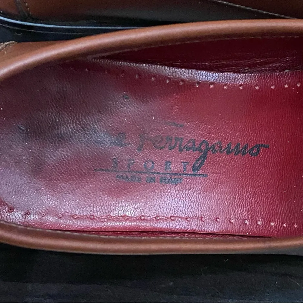 Vintage SALVATORE FERRAGAMO Sport ST09721 Brown Leather Loafers Horsebit Size 6B - Image 14