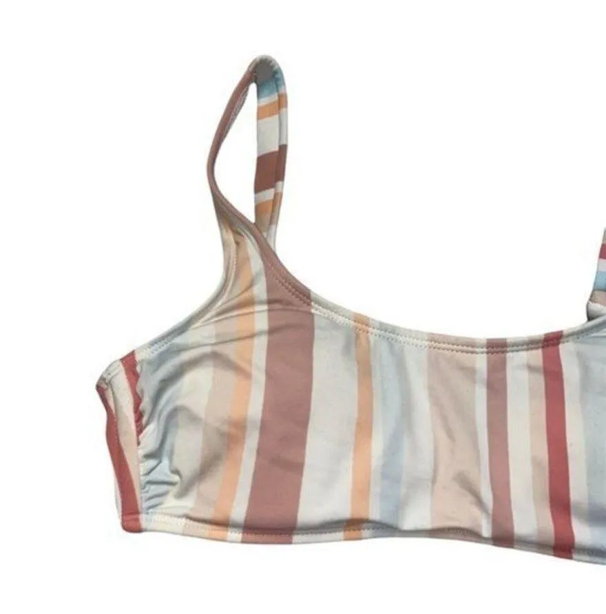 Xhilaration Scoop Neck Striped Bralette Bikini Swim Top Women's Size Medium - Image 3