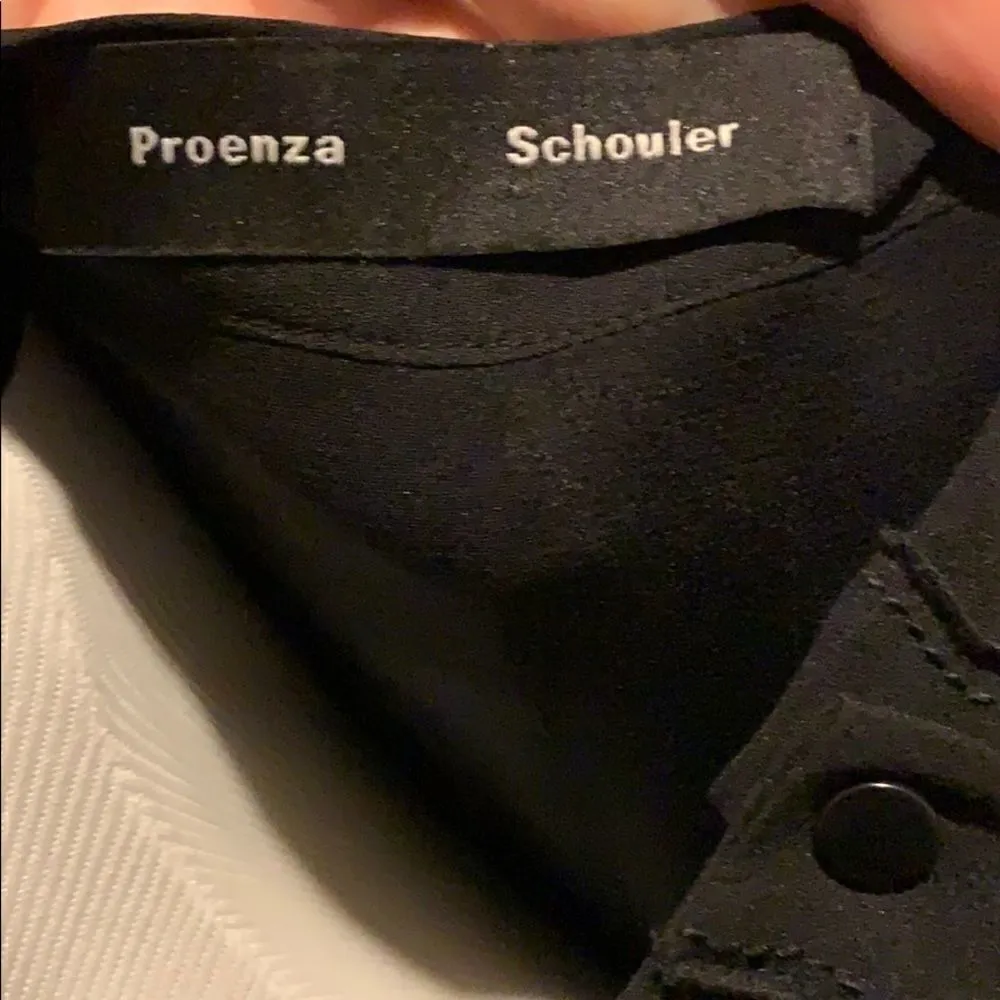 Proenza Schouler NWOT Pleated Silk Drop Waist Mini Dress in Black Size 8 - Image 12