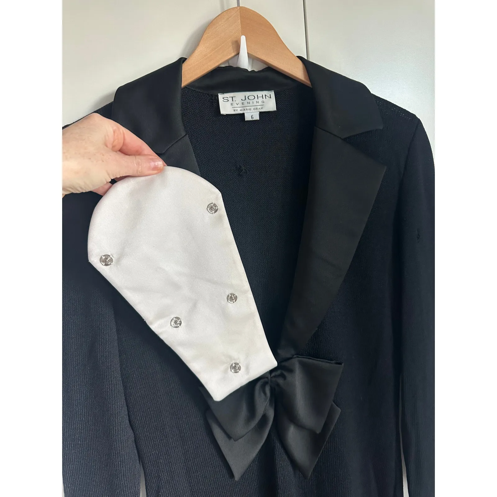 St John Evening Knit Evening Dress Size M 6Full Length Black Cocktail Holiday - Image 5