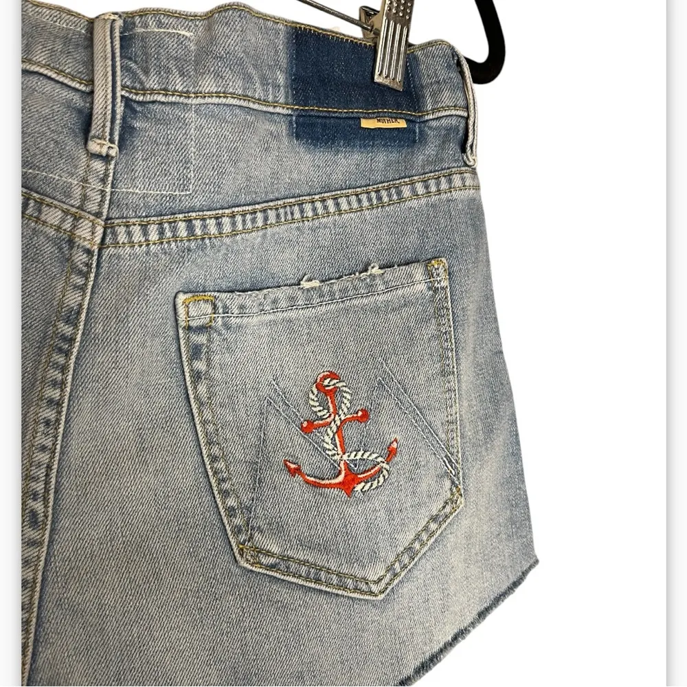 MOTHER Superior Easy Does It Strip Short size 27 Blue - Image 11