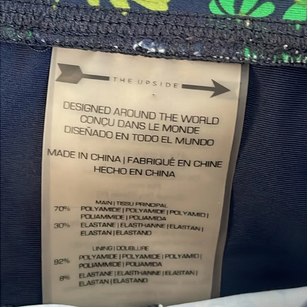 THE UPSIDE Floral Print Compression Leggings Green Blue Size 8 - Image 7