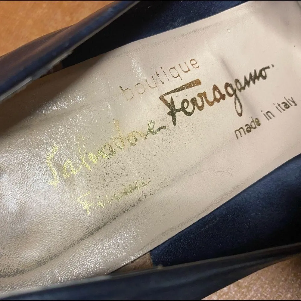 Vintage Salvatore Ferragamo Boutique Black & White Spectator Classic Pum… - Image 7