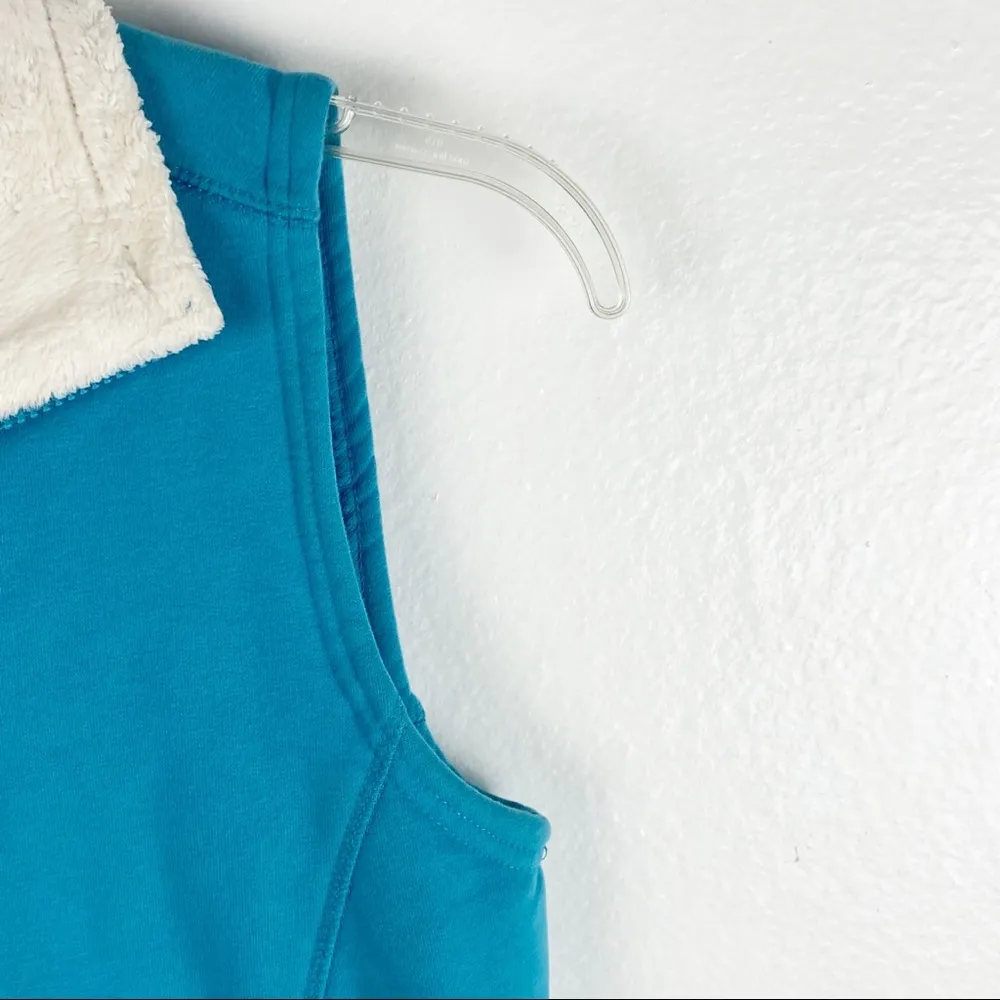 L.L. BEAN Aqua Blue Fleeced Lined Full Front Zipper Vest, Size XS - Image 5