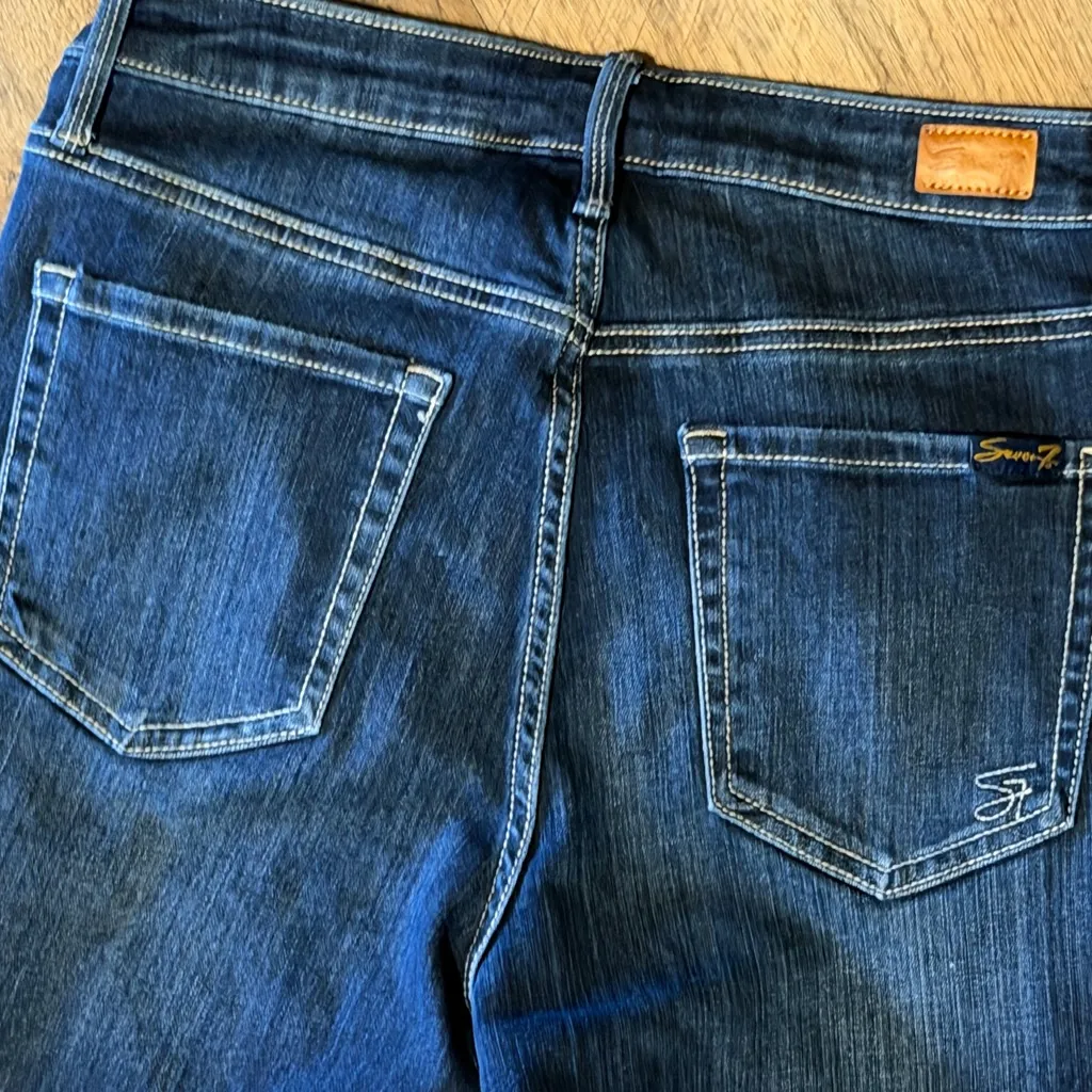 Seven7 Hayden Dark Wash Jeans With Raw hem super stretch size 4 x 30 - Image 8