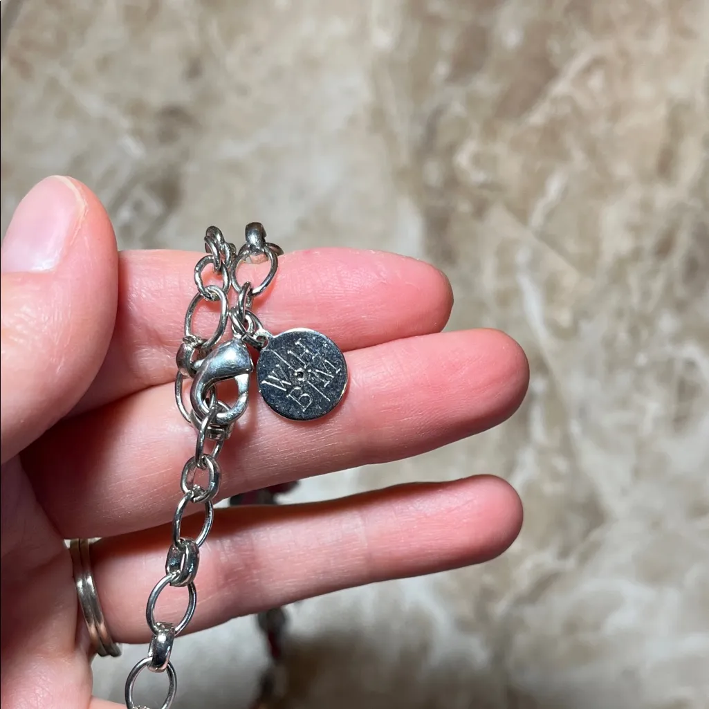 White House Black Market Pink and Silver Statement Necklace & Earrings Set - Image 14