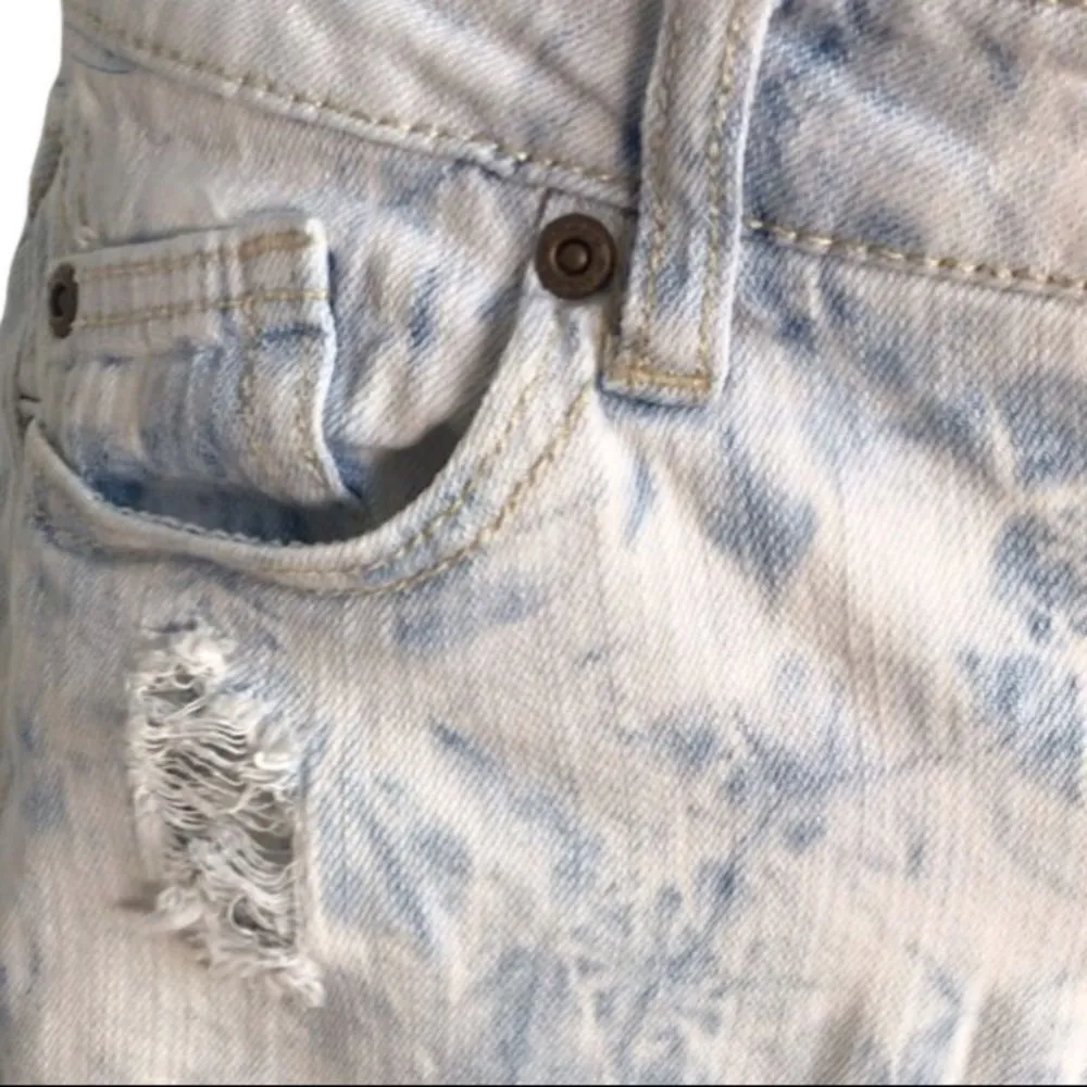 Mudd Distressed Ripped Shortie Jean Shorts Blue 7 - Image 8