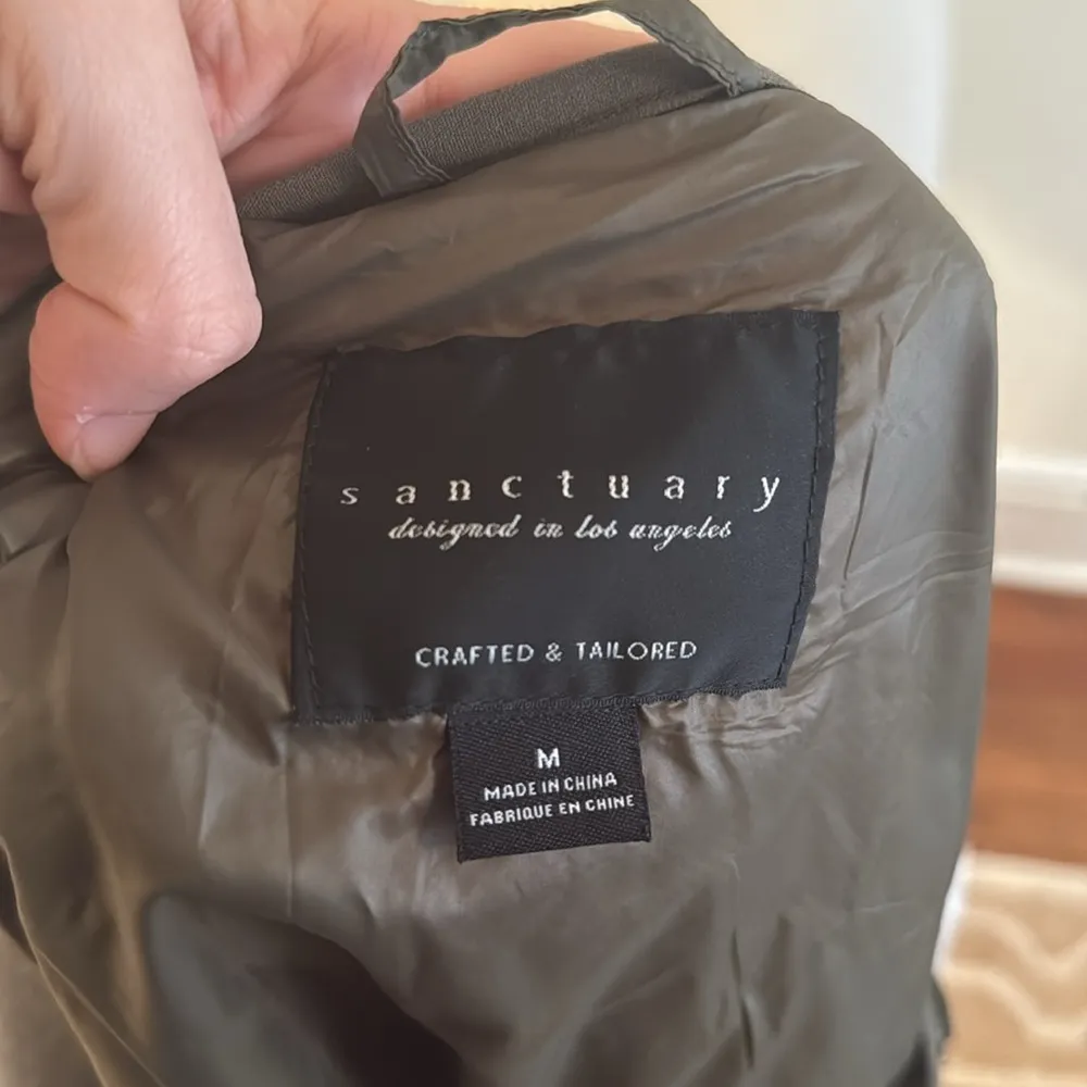 Sanctuary Arcadia Coat Button Faux Fur Fleece Sherpa Jacket Cream Green Medium - Image 6