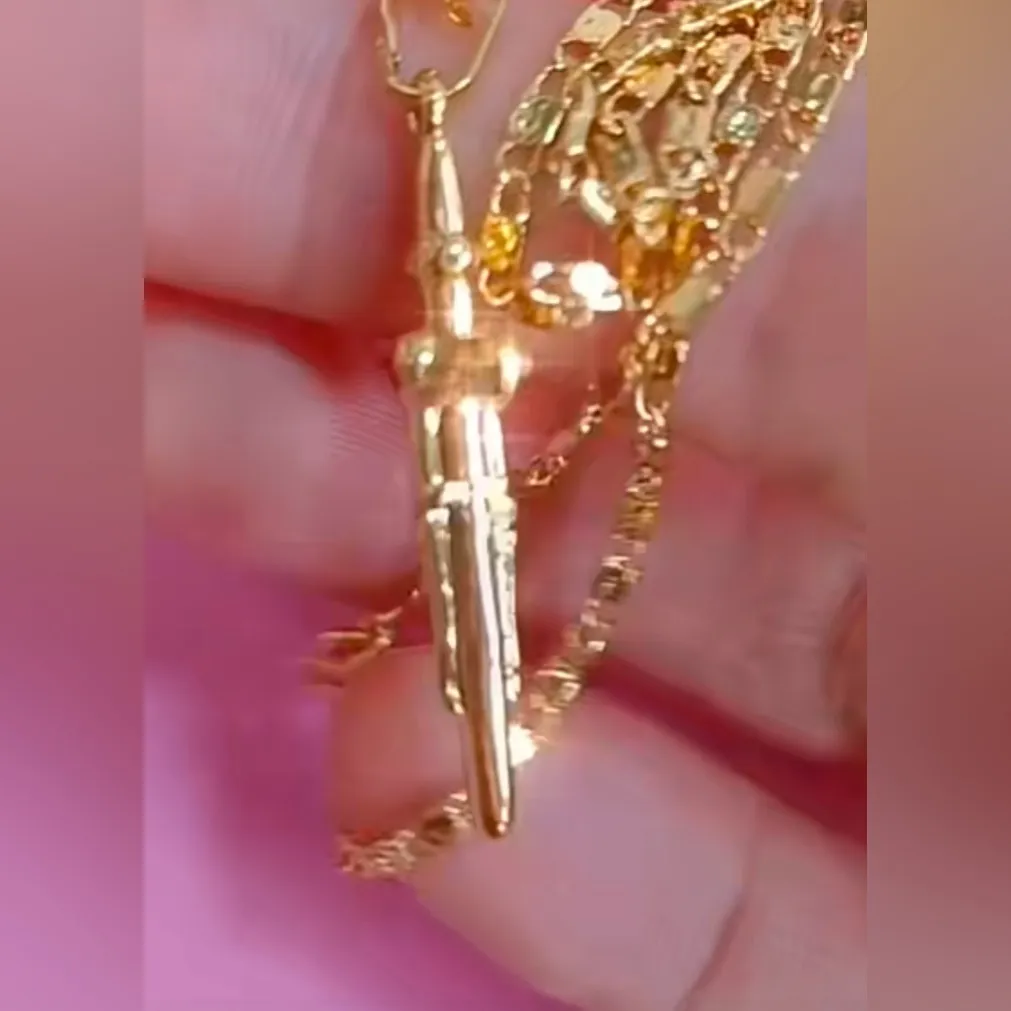 NEW‎ Unisex 24k Yellow Gold Vermeil Crucifix Cross Pendant Necklace, 16-18” - Image 9