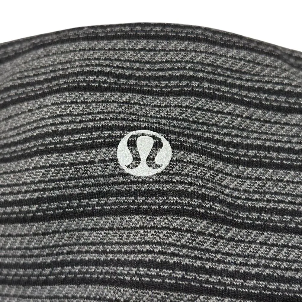 Lululemon Wunder Under Crop Legging Textured Stripe Slate Deep Coal Size 4 - Image 6
