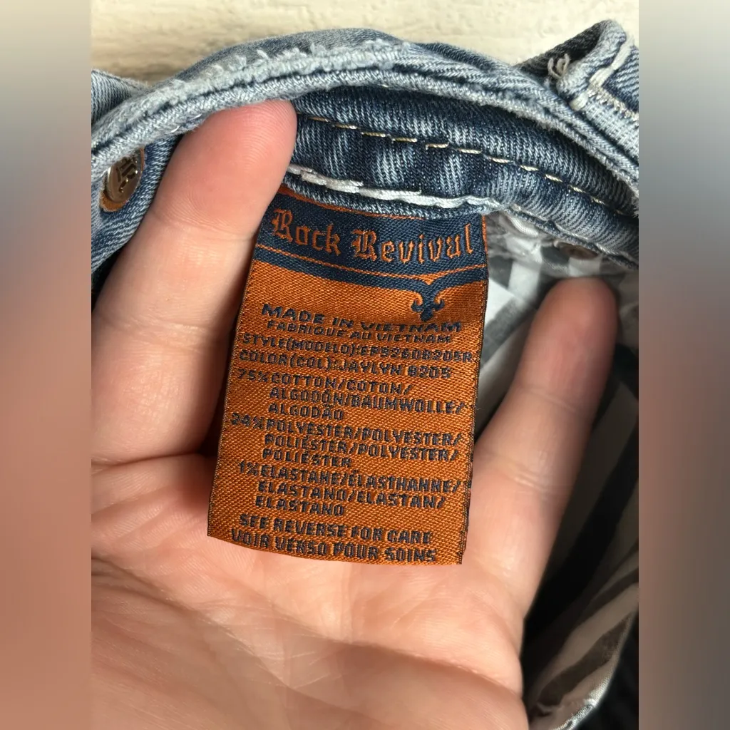 Rock Revival Jaylyn Western Bootcut Woman’s Lightwashed Denim Casual Jeans Sz 29 - Image 9