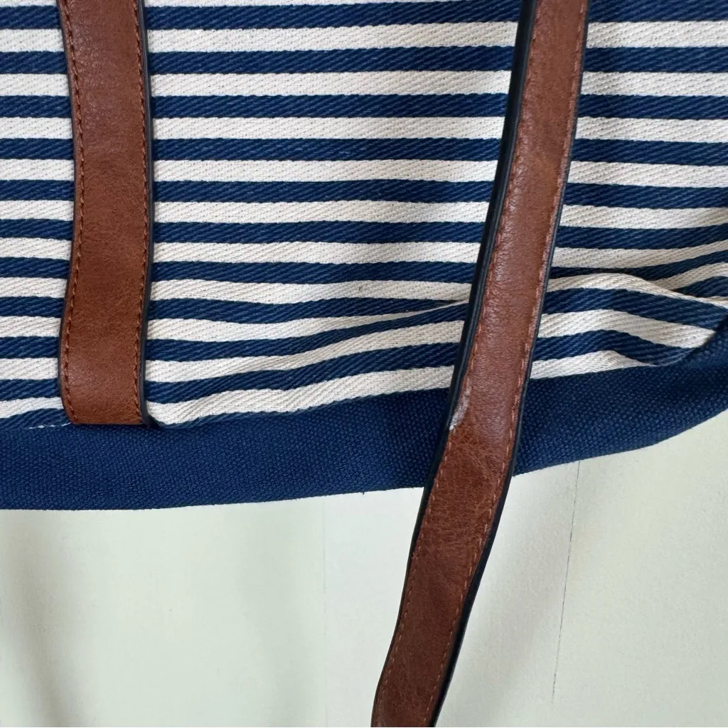 Sole Society Striped Convertible Straw Tote Crossbody New - Image 8