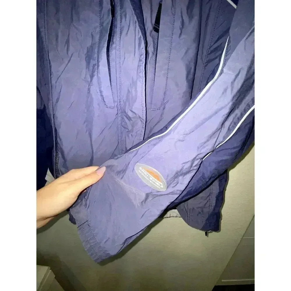 Columbia Womens Vintage Blue Insulated Windbreaker Jacket - Image 6
