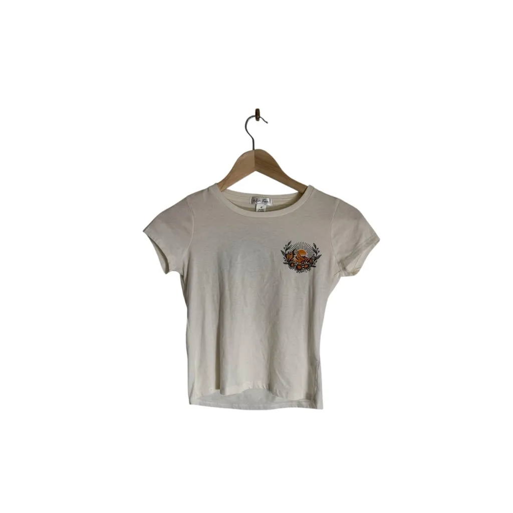 White Fawn Womens Casual Desert Graphic T-Shirt White Cactus Outdoor Size Medium - Image 2