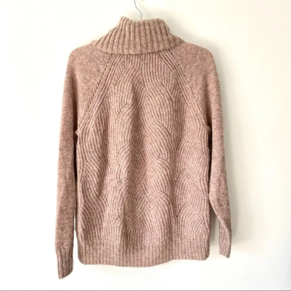 Rebecca Taylor Cowl Neck Mohair Alpaca Dusty Rode Sweater Medium - Image 6