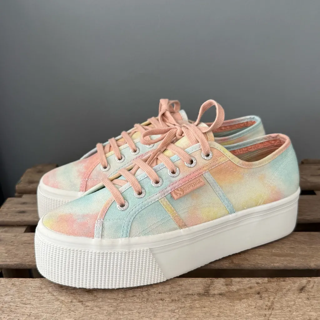 Superga 2790 Fantasy COTW Sneaker in Pastel Tie Dye Size 39/US 8-8.5 A29 - Image 3