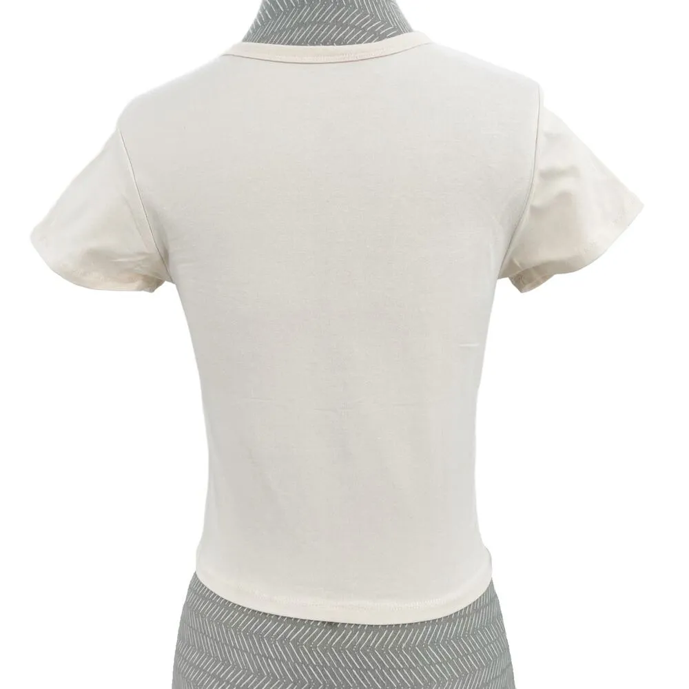 Taylor Swift Speak Now Babydoll Tee Kingdom Lights Castle Dragons Cream Size XS - Image 2