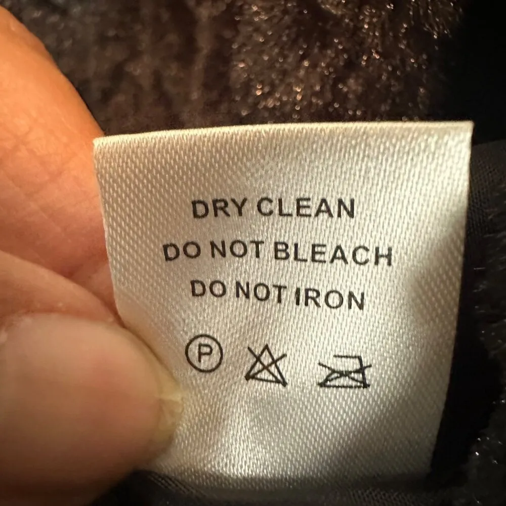 Tacera Womens Black Faux Fur Jacket XL - Image 8