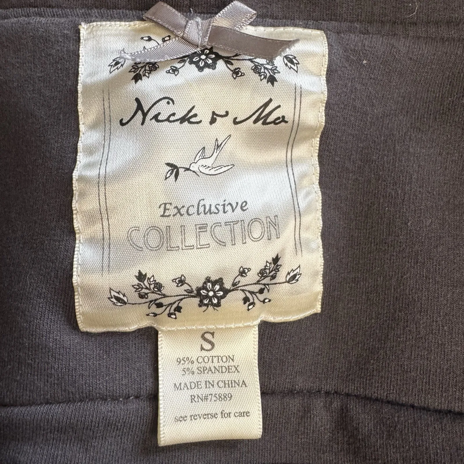 Nick & Mo Women's Sz S Buttoned Jacket Blazer Gray Flowered Appliqué Collar - Image 11