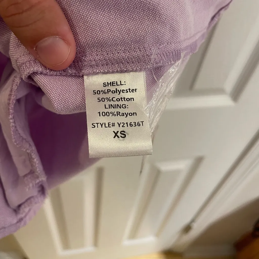 Pomander Place Tuckernuck Oxford Harris Lilac Shirt Dress XS Purple - Image 5