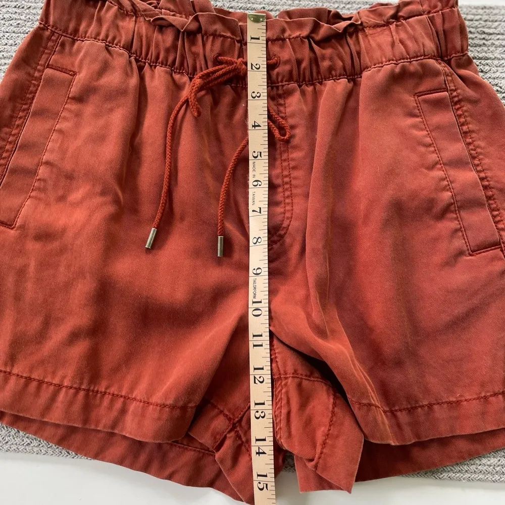 LOFT Dark Red Drapey Lyocell Drawstring Waist Flowy Shorts Size Small - Image 7