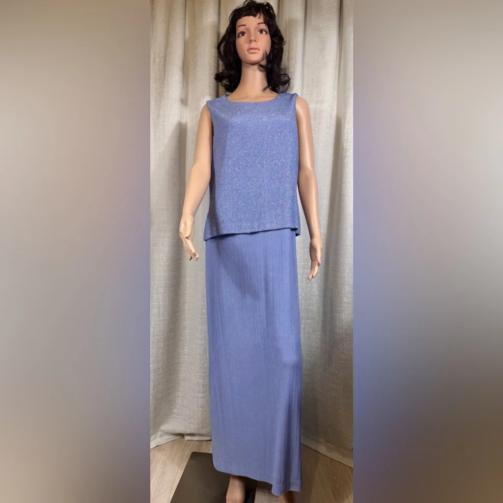 💜 Alex Evenings 2-Piece Lavender Blue Shimmer Set – Size 14 Petite - Image 7