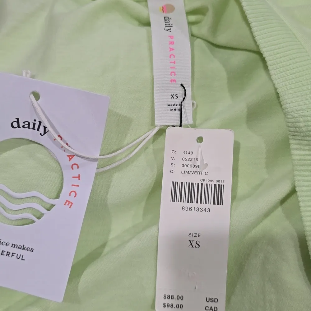 Daily Practice by Anthropologie Montauk V-Neck Dress Size XSmall Lime Green - Image 9