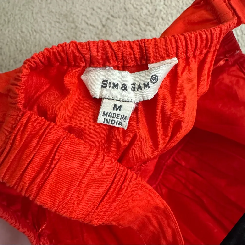 Sim & Sam poplin red bow top - Image 4