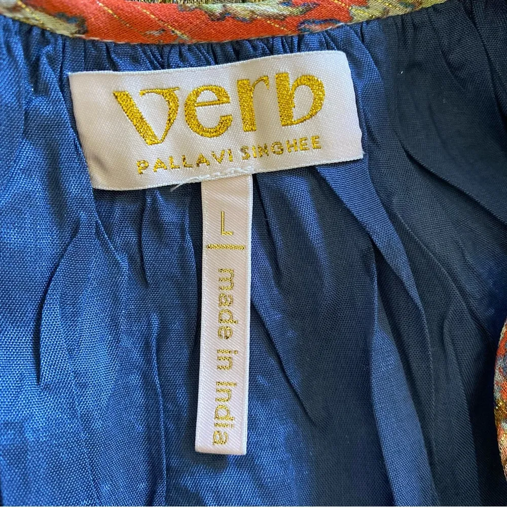 Anthropologie Verb by Pallavi Singhee Stephania peasant blouse size L - Image 6