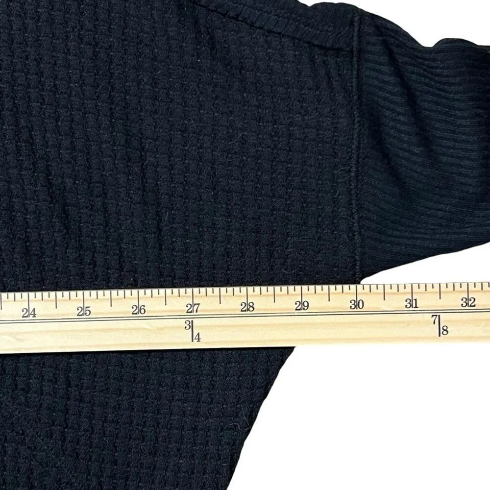 Free People Black Leo Henley Thermal Top Sz S Slouchy Layers Bohemian Lagenlook - Image 10