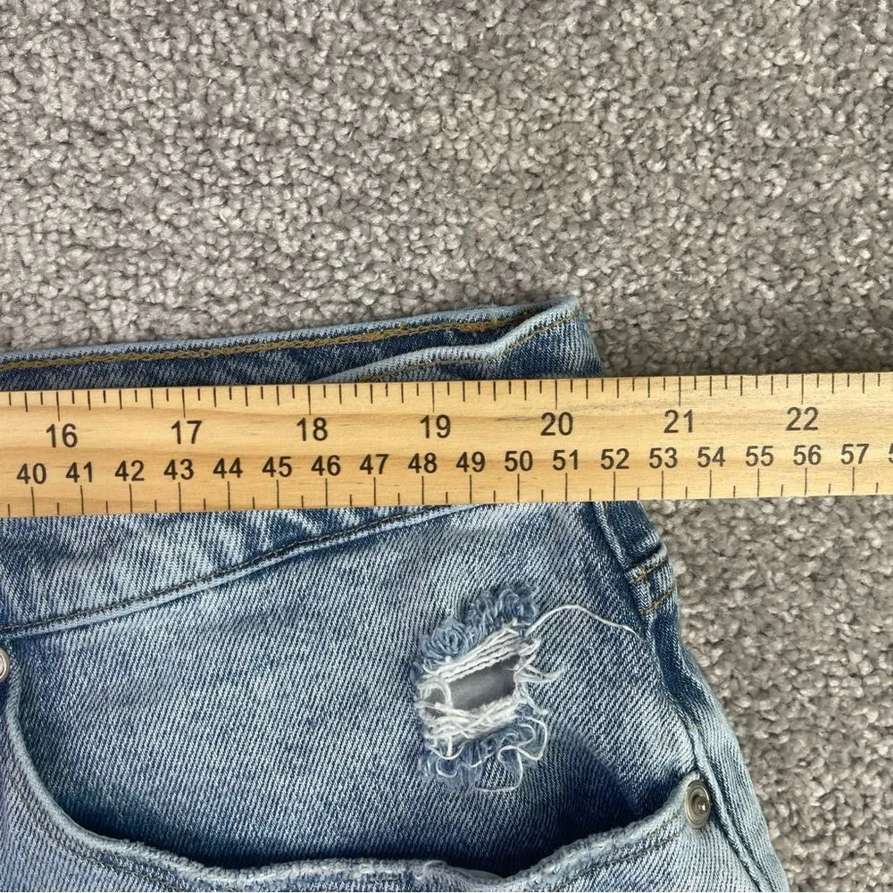 Good American Good '90s Shorts Women's 18 Blue High Rise Cutoff Denim Distressed - Image 6