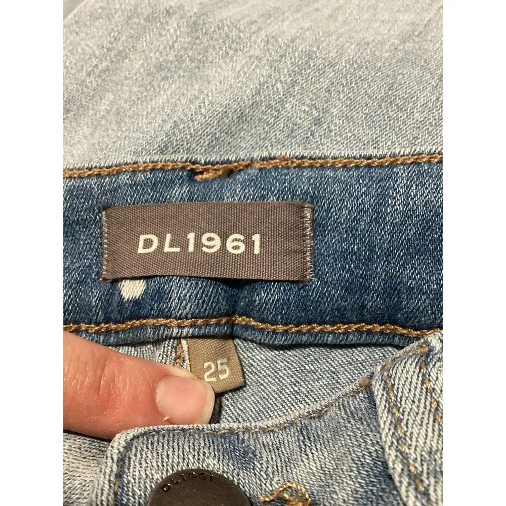 DL1961 Farrow High Rise Skinny Ankle Metallic Klein Denim Jeans 25 - Image 4