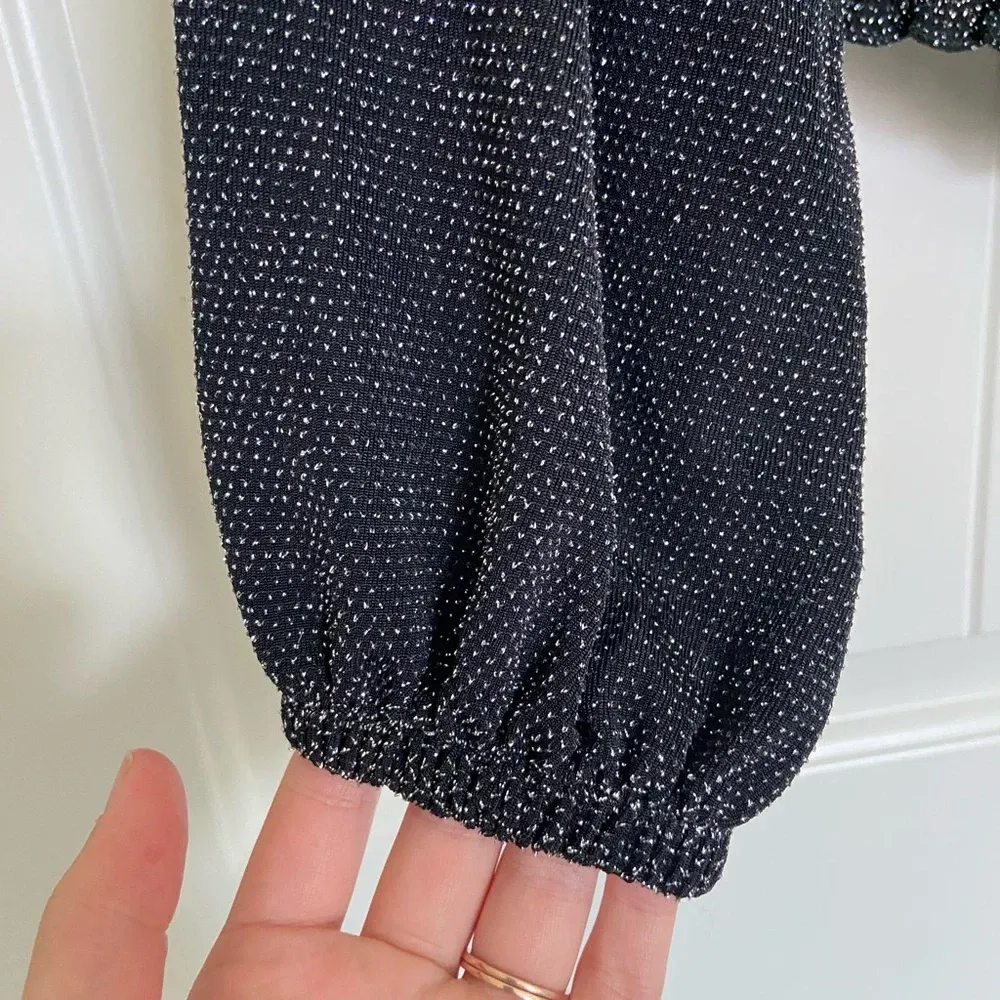 Divided H&M women’s sparkly black off shoulder‎ blouse — medium - Image 2