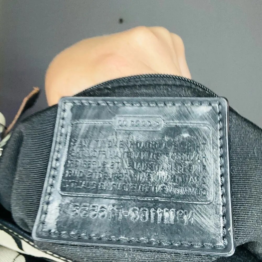 COACH Black Grey C Monogramed Shoulder Purse Crossbody Hand Bag - Image 11