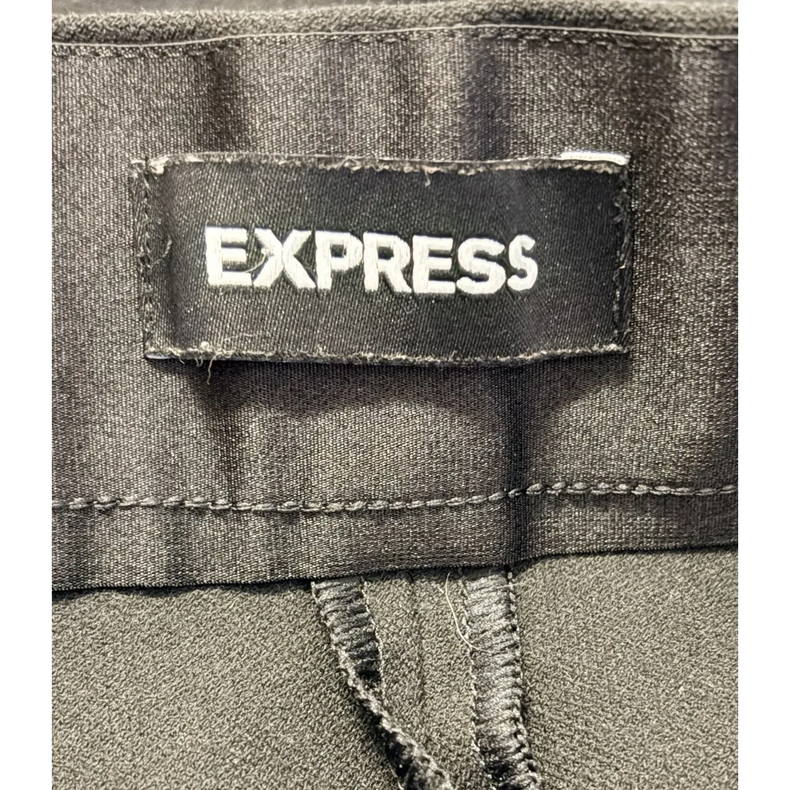 Express Flare Trouser Super High Rise Womens 12R Black Dress Pants Wide Leg - Image 9