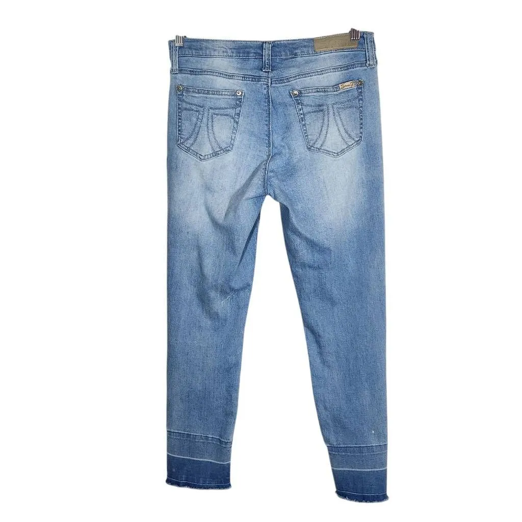 Seven7 Distressed Skinny Cropped Jeans Size 6 Distressed Skinny Denim - Image 2