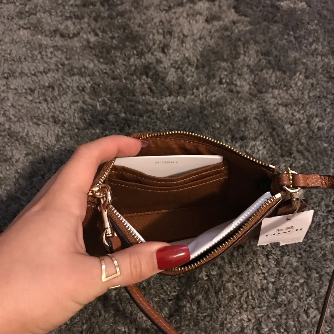 Coach Brown Leather Wristlet - Image 3
