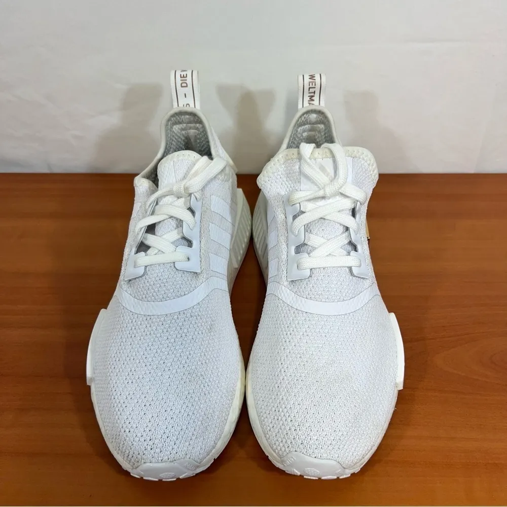 Adidas Women’s NMD_R1 Wonder White Gold Sneaker Size 7 #796 - Image 4