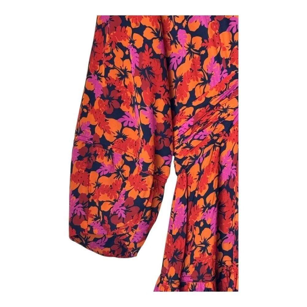 Derek Lam 10 Crosby Dress Women 4 Red Floral Talia Fit And Flare Mini‎ Boho - Image 6