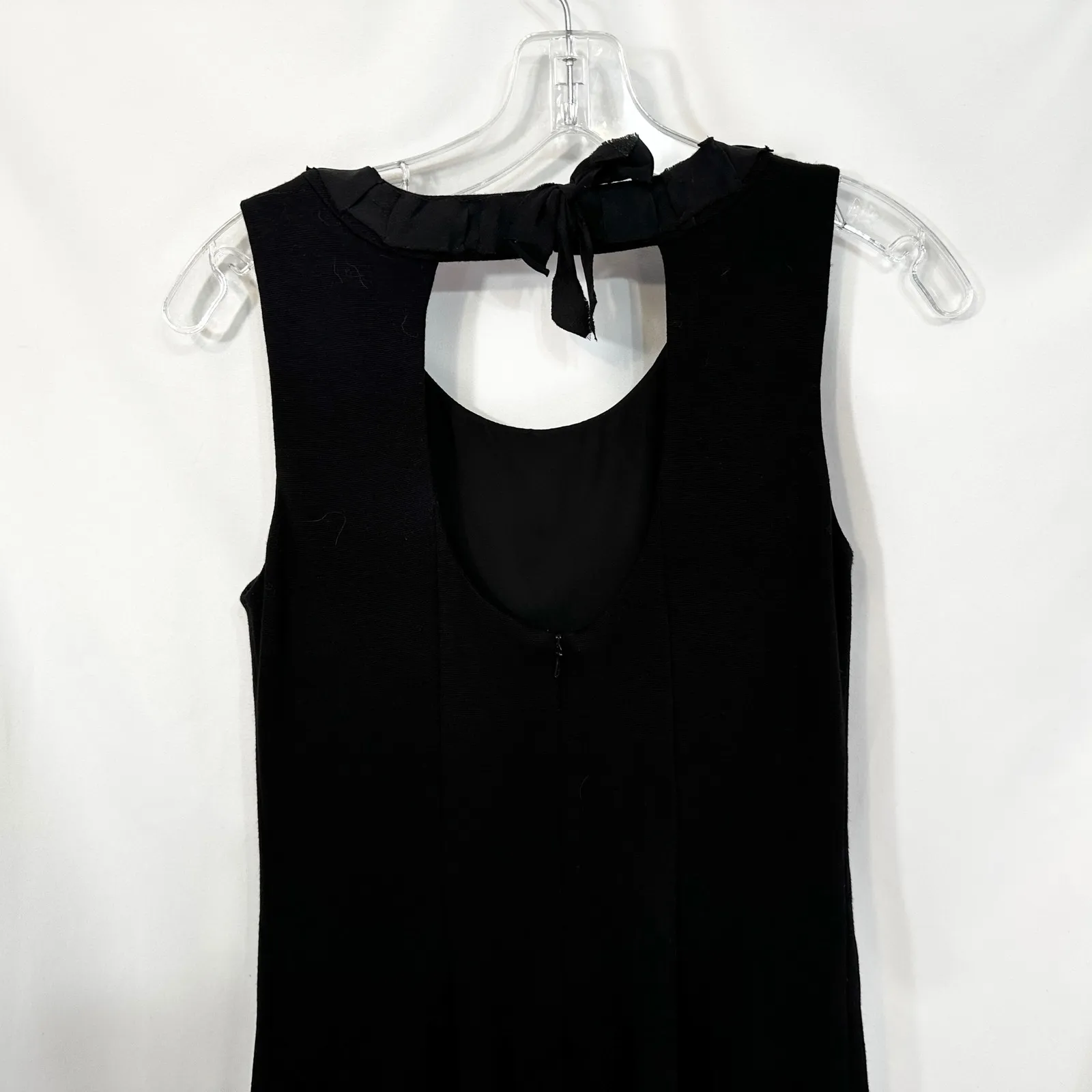 Rebecca Taylor Size 4 Shift Dress Black Pearl Neckline Sleeveless Elegant 1703 - Image 9