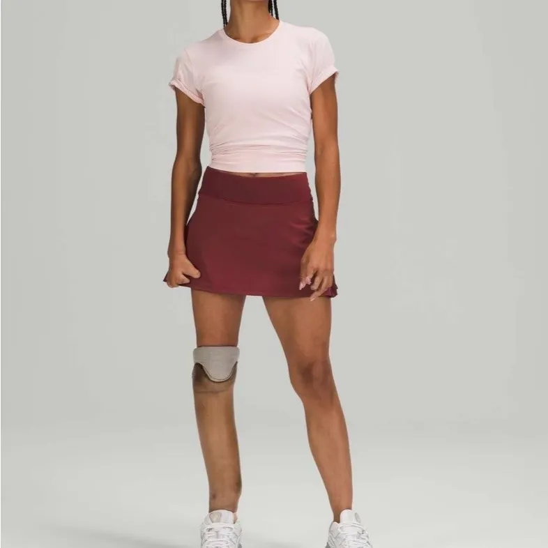 Lululemon Play Off The Pleats Mid Rise Tennis Golf Skirt Red Merlot Swift Sz 10 - Image 3