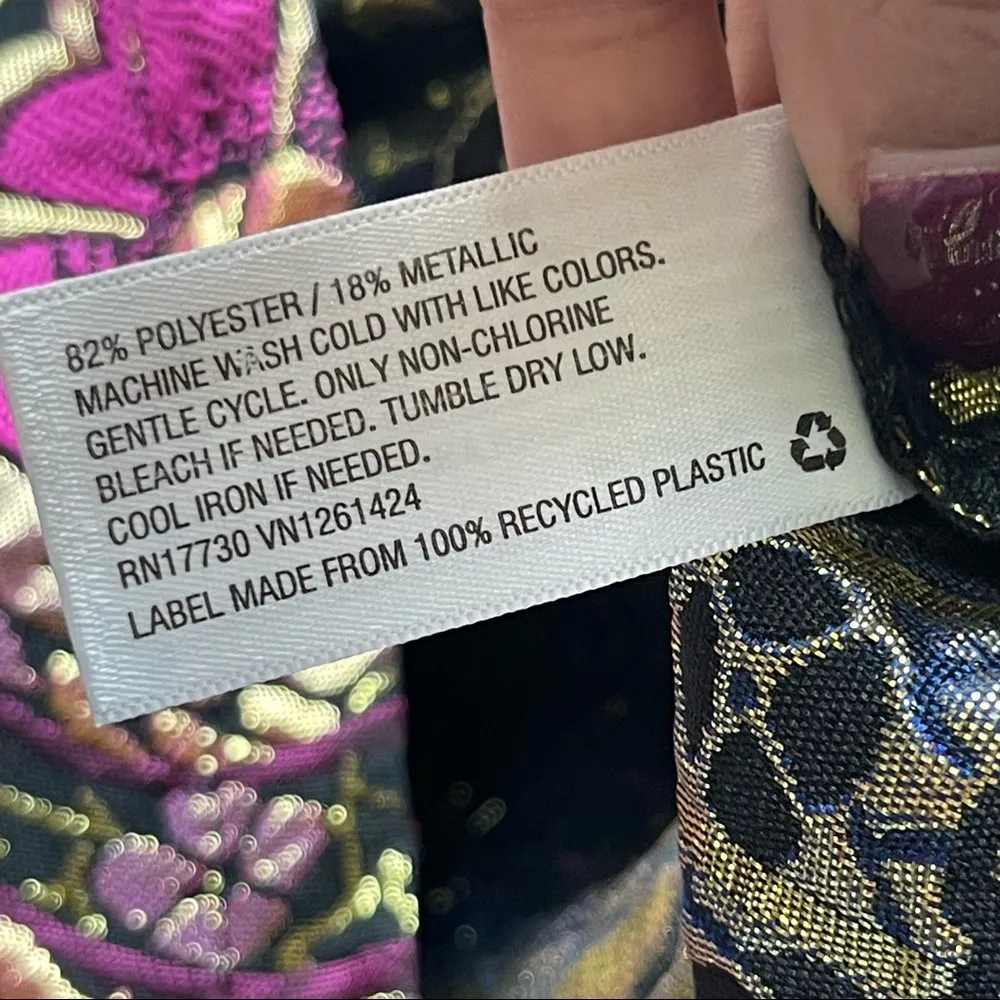 XHILARATION | Baroque Metallic Fit & Flare Dress Sz S - Image 7