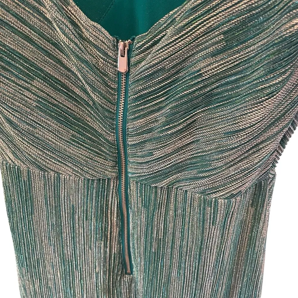 SAYLOR Nyah Mini Dress Teal Metallic Cocktail Puff Sleeves NWT - Image 10