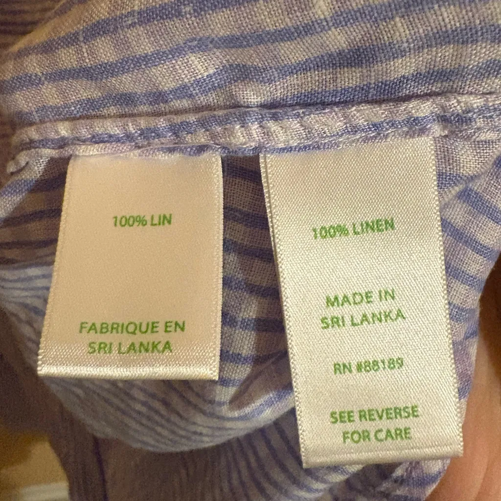 Lilly Pulitzer purple & white plaid linen button up - Image 4