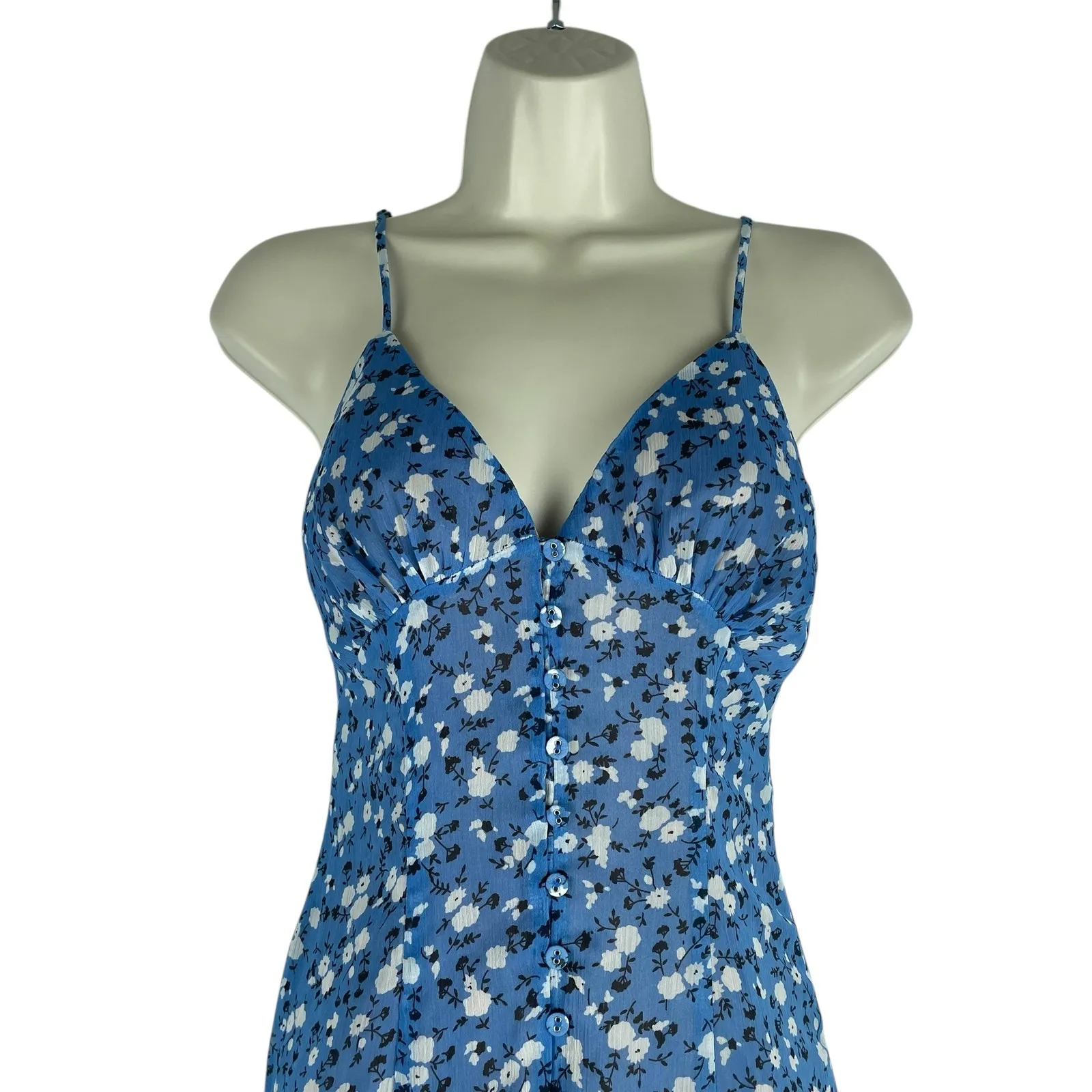 Majorelle Quincy Floral Print Midi Dress Ditsy Blue Size XS - Image 5