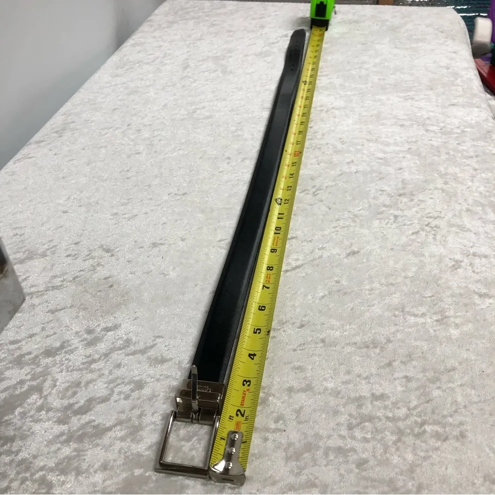 Chaps unisex black belt medium size 26-28 synthetic leather - Image 6