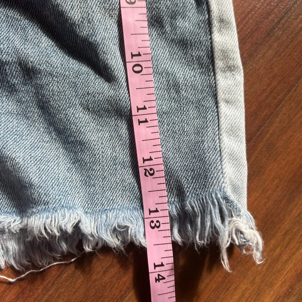 BP Patchwork Denim Shorts Women’s‎ Size 28 High Rise Distressed Raw Hem Jean - Image 10